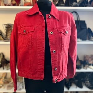 Women's Red Denim Jacket